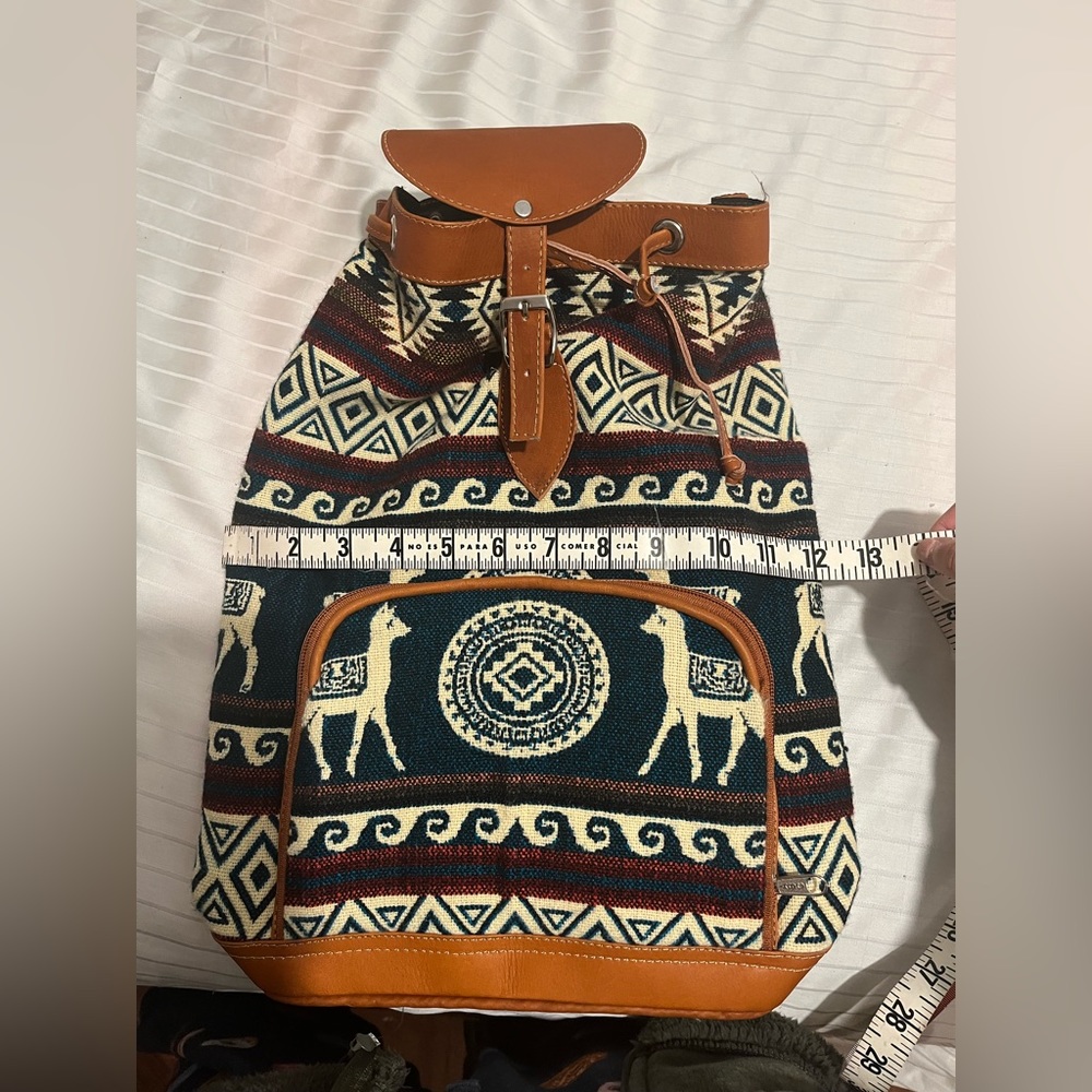 Bag From Peru Leather Llama Bookbag